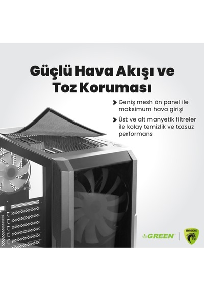 Green GRIFFIN G4 i7-14700F 16 GB 512 GB SSD RTX5060Ti Free Dos Oem Paket Masaüstü Oyuncu Bilgisayarı