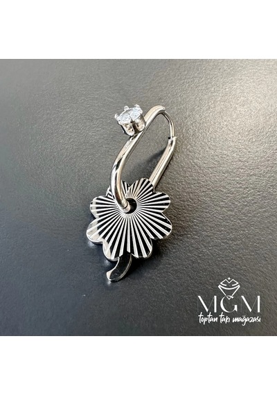 Mepa Rodyum Zirkon Taşlı Çelik Küpeler - Kp00114 Najmaddin Altın