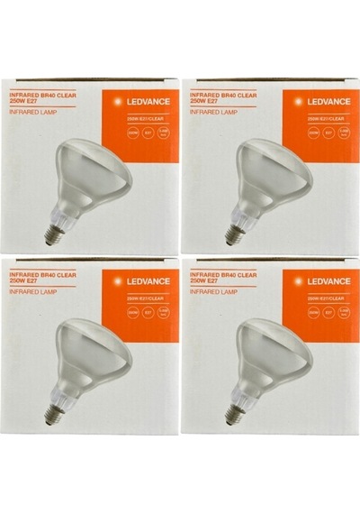 Osram Ledvance 250w Şeffaf Infrared Isıtıcılı E27 Duylu Halojen Ampul 4 Adet
