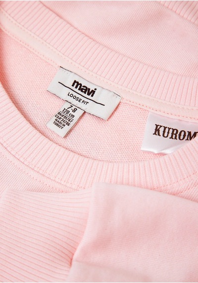 Mavi Kuromi Baskılı Kapüşonsuz Pembe Kız Çocuk Sweatshirt M7s10199-90773