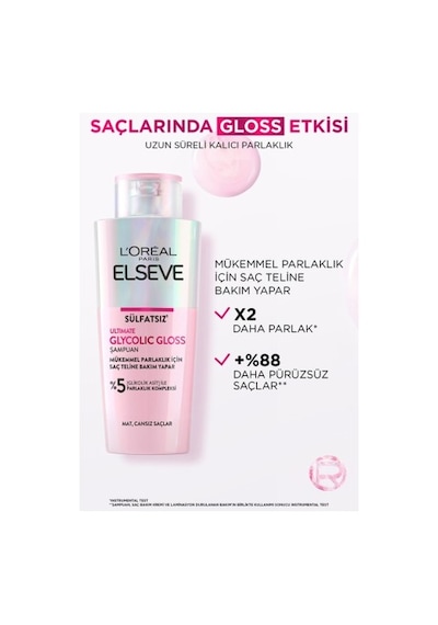 Elseve Glycolic Gloss Mükemmel Parlaklık Sampuan Ve Laminasyon S PKT.ELSEVE.024