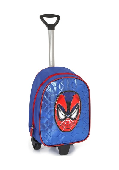 Spiderman Çekçekli Mavi Parlak Dikişli Baskılı Anaokulu Çantası