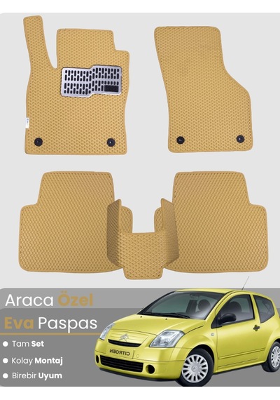Citroen C2 2002-2009 Uyumlu Eva Paspas Tam Set Araca Özel,su Geçirmez,hızlı Ve Kolay Montaj