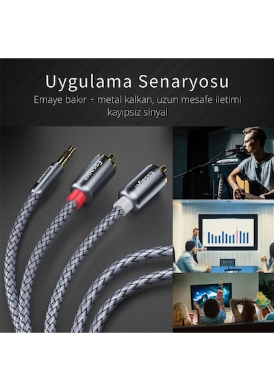 Pro Series 3 Metre 3.5mm Jack To Rca Stereo Ses Sistemi Kablosu, Amfi, Hoparlör, Tv Ses Sistemi Kablosu