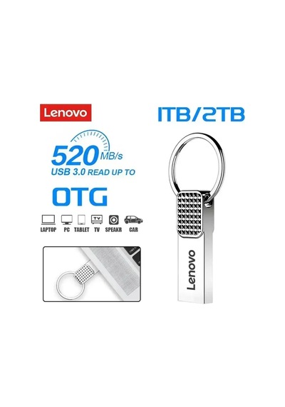 Lenovo Usb 2tb 512gb Usb Flash Sürücü Metal Usb 3.0 Kalem Sürücü Anahtarı 1tb 1tb Silver