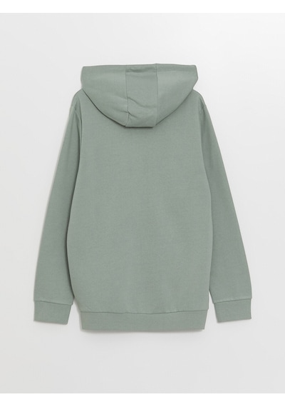Lcwaıkıkı Classic Yeşil Kapüşonlu Uzun Kollu Erkek Fermuarlı Sweatshirt