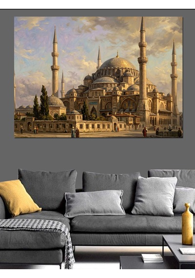 İstanbul Sultanahmet Camii Tarihi Görünüm Dekoratif Kanvas - Mdf Ahşap Tablo