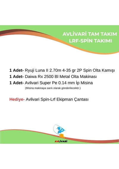 Avlivari Ryuji 270 Cm 4-35 Gr Olta Kamışı - Daiwa Rx 2500 Metal Olta Makinası Tam Takım Kıyı Hobi Profesyonel Olta Seti-10272 Avlivari Ryuji 270 Cm 4-35 Gr Olta Kamışı - Daiwa Rx 2500 Metal Olta Makinası Tam Takım Kıyı Hobi Profesyonel Olta Seti-10272