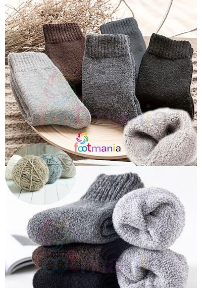Footmania 5'li Erkek-kadın Havlu Kışlık Çorap Seti Isı Emici Çok Renkli Footmania 5'li Erkek-kadın Havlu Kışlık Çorap Seti Isı Emici Çok Renkli