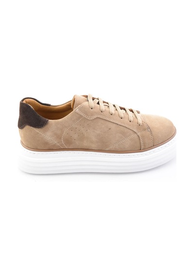 Bej Hakiki Deri Erkek Sneaker E01811256002 Bej