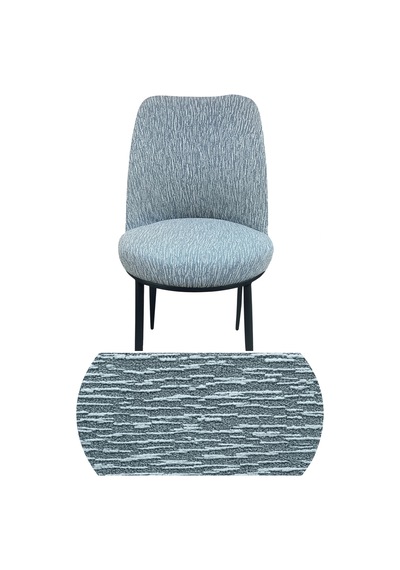 Jakarlı, Çubuk Desen Oval Sandalye Kılıfı, Lastikli, Esnek, Yıkanabilir Sandalye Örtüsü Gri - 797597009 Gri