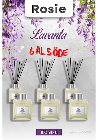 Lavanta 6 Al 5 Öde, Rosie Çubuklu Oda Kokusu 100 Ml Fresh