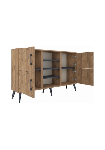 Arges Konsol 5 Raflı 4 Kapaklı 132x30x83 Çam-çam/antrasit Çam/antrasit Arges Konsol 5 Raflı 4 Kapaklı 132x30x83 Çam-çam/antrasit Çam/antrasit