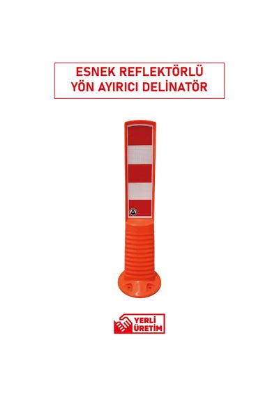 22066 Ub R Esnek Yön Ayırıcı Delinatör 75 Cm Reflektörlü Trafik Güvenlik Ekipmanı
