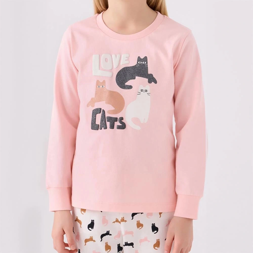 Arnetta Ar3057c Kız Çocuk Kışlık Pijama Takımı AÇIK PEMBE