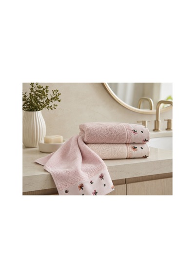 Çiçek Desenli 3 Lü El Yüz Havlusu Seti 50 90 Cm - Blushblossom Çok Renkli