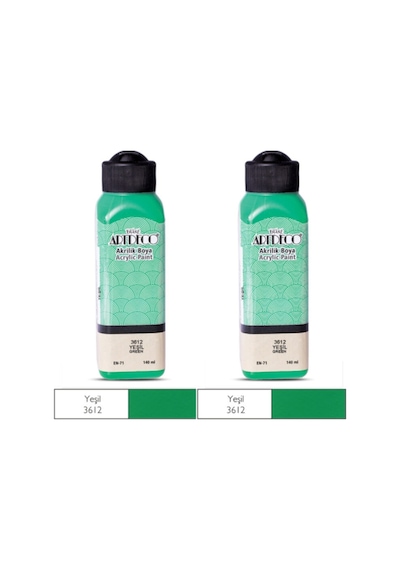 2 Li Akrilik Boya 140 Ml Renk Seçmeli Canlı Ve Pastel 3612 - Yeşil
