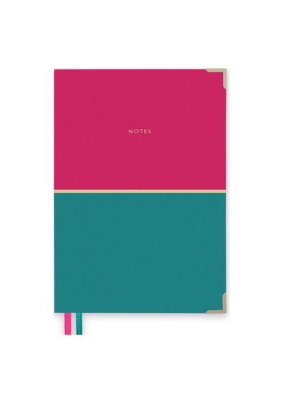 17x24 Ciltli Colourblock Duo - Teal Raspberry Çok Renkli