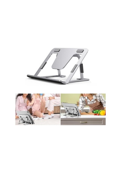 Plentiful Ayarlanabilir Katlanabilir Apple Uyumlu iPad  Stand 14inç Metal Masaüstü Telefon Tablet Standı