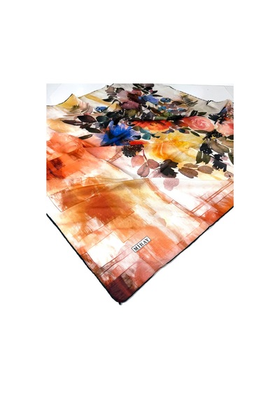 Miray Nevada Büyük Boy Organik Pamuk Eşarp - 120 X 120 - 06253 Turuncu
