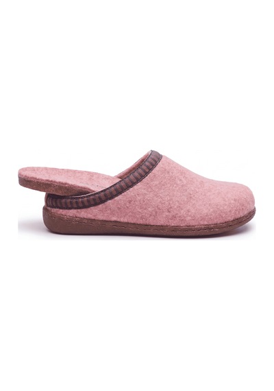 Comfortfusse Scoti - Kadın Ortopedik Yün Keçe Sabo Ev Terliği Pembe Yün