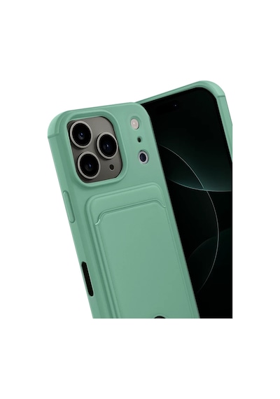 Newface Apple Uyumlu İphone 17 Pro Kelvin Kartvizitli Silikon - Açık Yeşil - Özel Seri 8683140884482
