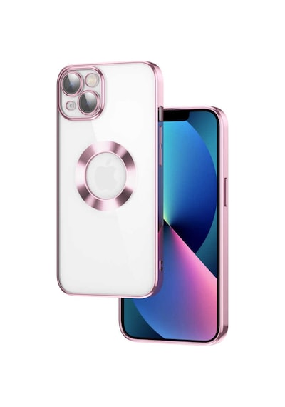 Apple Uyumlu iPhone 13 Kılıf Kamera Korumalı Logo Gösteren Şeffaf Kapak