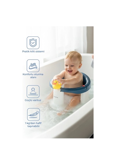 Önden Açılır Banyo & Mama Oturağı İndigo Mavi
