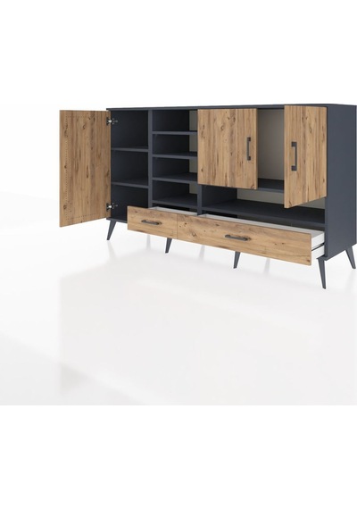 Hyperion Konsol 8 Raflı 2 Çekmeceli 3 Kapaklı 176x44x99 Antrasit-çam Antrasıt/atlas Çam - Antrasıt Hyperion Konsol 8 Raflı 2 Çekmeceli 3 Kapaklı 176x44x99 Antrasit-çam Antrasıt/atlas Çam - Antrasıt