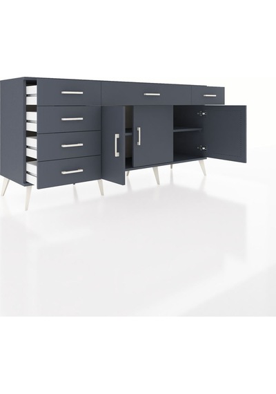 Hyperion Konsol 2 Raflı 6 Çekmeceli 3 Kapaklı 176x44x83 Antrasit-antrasit Antrasit Hyperion Konsol 2 Raflı 6 Çekmeceli 3 Kapaklı 176x44x83 Antrasit-antrasit Antrasit