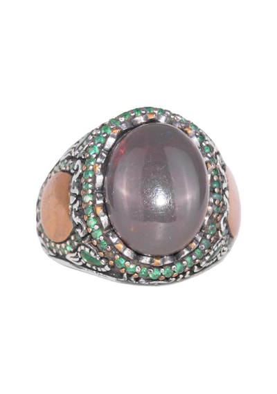 925 Ayar Gümüş Yüzük İle Gerçek Oval Opal Taşı - Özgün İfadelere Sahip Takı Parçası Gümüş