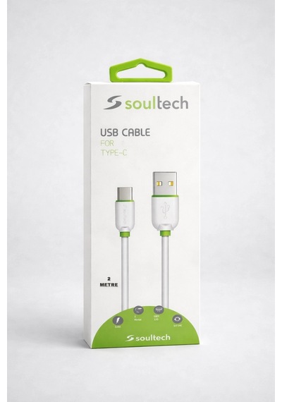 Soultech 2 Metre Type-c Usb Şarj Ve Data Kablosu Hızlı Şarj & Dayanıklı Kablo