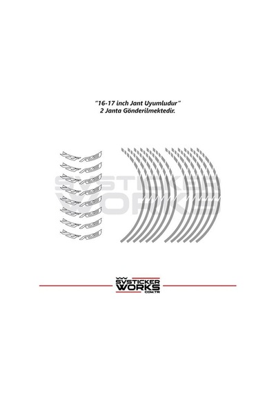 Yamaha Yzf-r3 Yazılı Jant Sticker Dış Ve İç Set Sticker Jant Şeridi Gri 93780506