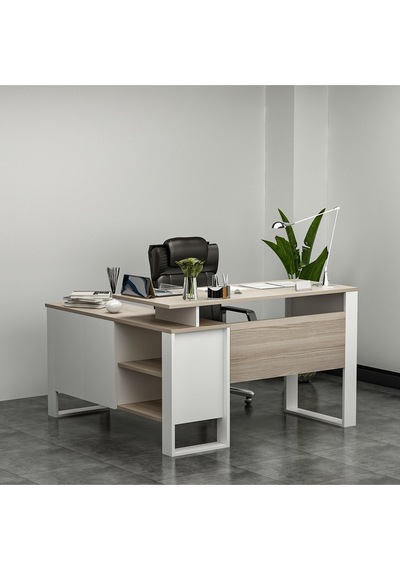 Ares Çalışma Masası Ofis Masası Bilgisayar Masası Beyaz - Alize Beyaz