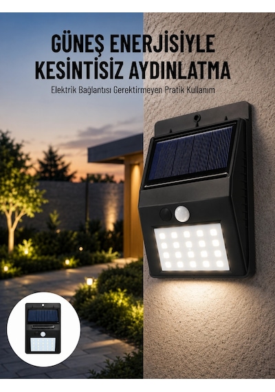 Mey İthalat Solar Dekoratif Lambası Sensörlü Led Işık Bahçe Aydınlatma Yeni Nesil Çok Renkli