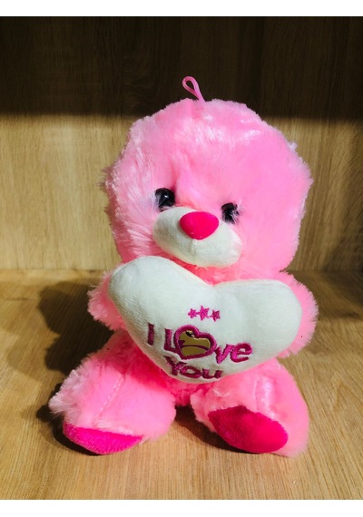 Peluş Ayı Seni Seviyorum Yazılı I Love You Pembe Karışık