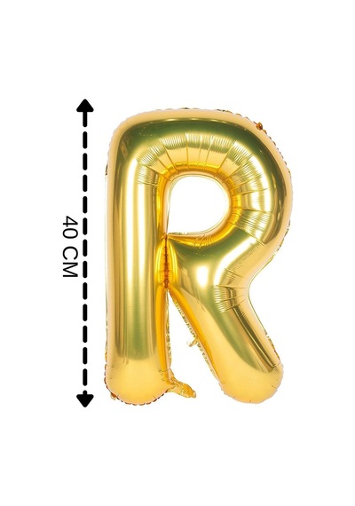 Folyo Balon R Harfi Helyum Balon 40 Cm Gold Renk Altın