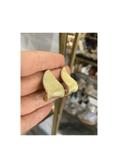 Tasarım Model Gold Ezme Küpe Altın