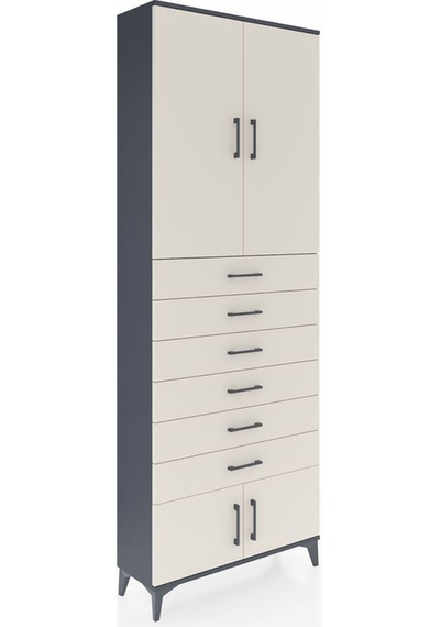 Arges Dolap 3 Raflı 6 Çekmeceli 4 Kapaklı 88x30x243 Antrasit-... Antrasit Arges Dolap 3 Raflı 6 Çekmeceli 4 Kapaklı 88x30x243 Antrasit-... Antrasit