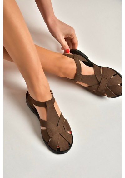 Fox Shoes Y250303002 Kahverengi Süet Kadın Sandalet Kahverengi Fox Shoes Y250303002 Kahverengi Süet Kadın Sandalet Kahverengi