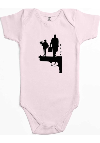Zepplin Giyim Leon Gun Silüet Pembe Bebek Body Zıbın