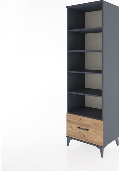 Hyperion Dolap 5 Raflı Tek Çekmeceli 60x44x195 Antrasit-çam Antrasit