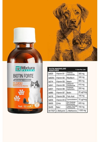 Pharma Biotin Forte Tüy Sağlığını Tamamlayıcı Multivitamin Damla Kedi Ve Köpek Tüy Dökülmesini Önleyic