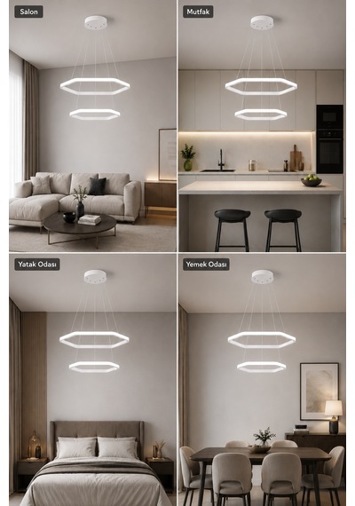 AvizeGO Ares 2'li Led Sarkıt Avize Beyaz Işık