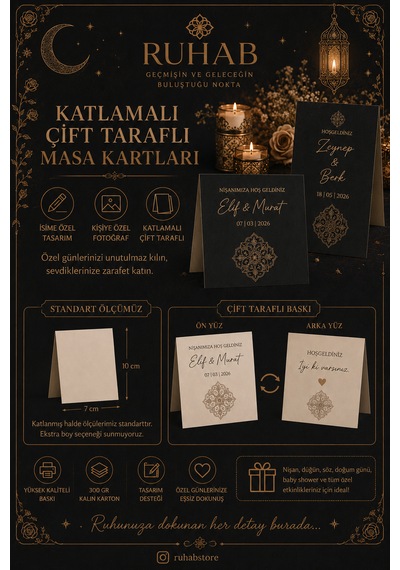 Düğün Nişan Söz / Ayna Yazısı / Dua Besmele / Gold Çiçek Detaylı / İsimlik