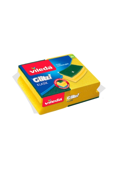 2 Li Yeşil Klasik Oluklu Sünger