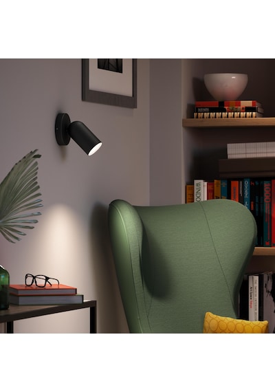 Philips myLiving Pongee Tavan/Duvar Siyah Spot Lamba GU10 Duy (Ampul birlikte verilmez)