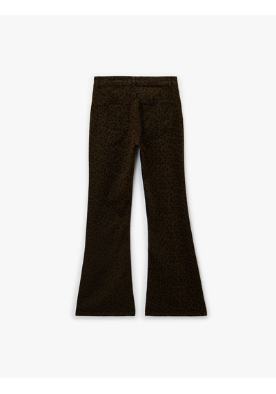 Koton Cepli Yüksek Bel Leopar Desenli İspanyol Paça Jean Pantolon - Flare Jeans Leopar Desenli 6sal40053mw Leopar Desenli Koton Cepli Yüksek Bel Leopar Desenli İspanyol Paça Jean Pantolon - Flare Jeans Leopar Desenli 6sal40053mw Leopar Desenli