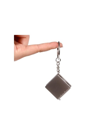 Ayrex Spelt 120 Cm 47 İnç Ölçüm Kapasiteli Mini Metal Alüminyum Şerit Metre Ölçüm Bandı Mezura Anahtarlık