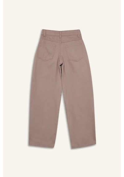 Defacto Kız Çocuk Baggy Fit Leopar Fular Detaylı Gabardin Pantolon G3696a825wnbn45 Kahve
